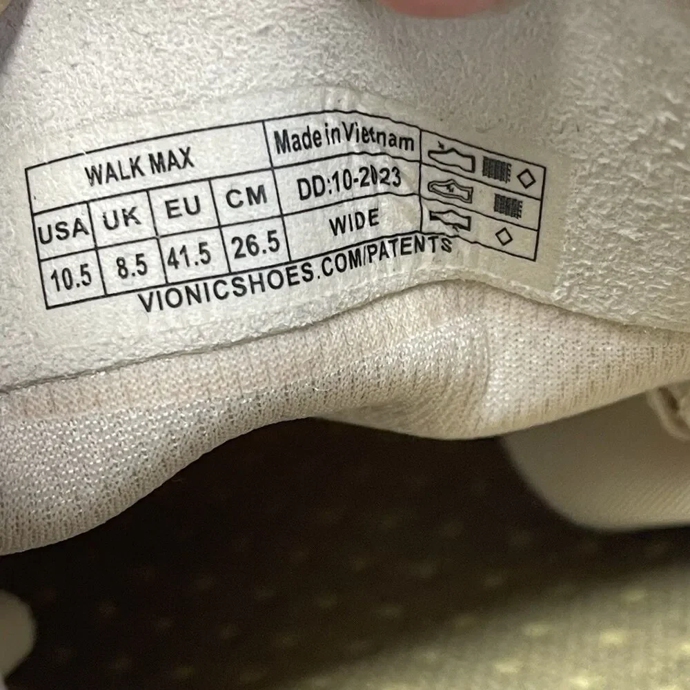 Vionic Womens Walk Max Chunky Sneakers 10.5 Wide Cream‎ Minimalist Arch Support
